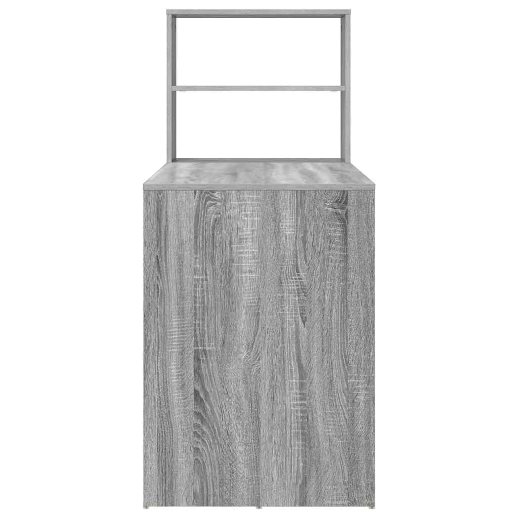 VidaXL Bureau met plank Grijs sonoma 113 x 54 x 120 cm Bewerkt hout