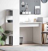 VidaXL Bureau met plank met opslag Wit 113 x 54 x 120 cm Bewerkt hout