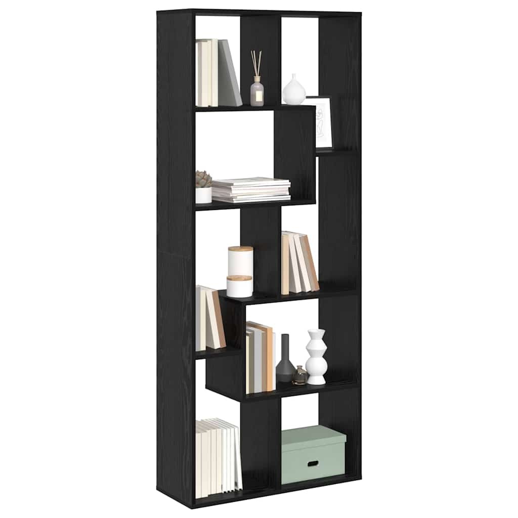 VidaXL Boekenkast Zwart eiken 67 x 25 x 161,5 cm Bewerkt hout