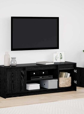 VidaXL TV-kast Zwart 139.5 x 34 x 50 cm Bewerkt hout