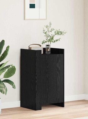 VidaXL Dressoir Zwart Eiken 45 x 35 x 75 cm Bewerkt hout