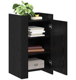 VidaXL Dressoir Zwart Eiken 45 x 35 x 75 cm Bewerkt hout