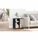 VidaXL Bijzettafel met plank Zwart eiken 50 x 30 x 55 cm Bewerkt hout
