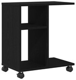 VidaXL Bijzettafel met plank Zwart eiken 50 x 30 x 55 cm Bewerkt hout