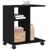 VidaXL Bijzettafel met plank Zwart eiken 50 x 30 x 55 cm Bewerkt hout