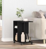 VidaXL Bijzettafel met plank Zwart eiken 50 x 30 x 55 cm Bewerkt hout