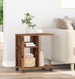 VidaXL Bijzettafel met plank Oud hout 50 x 30 x 55 cm Bewerkt hout