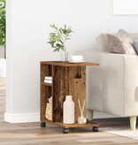 VidaXL Bijzettafel met plank Oud hout 50 x 30 x 55 cm Bewerkt hout