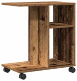 VidaXL Bijzettafel met plank Oud hout 50 x 30 x 55 cm Bewerkt hout