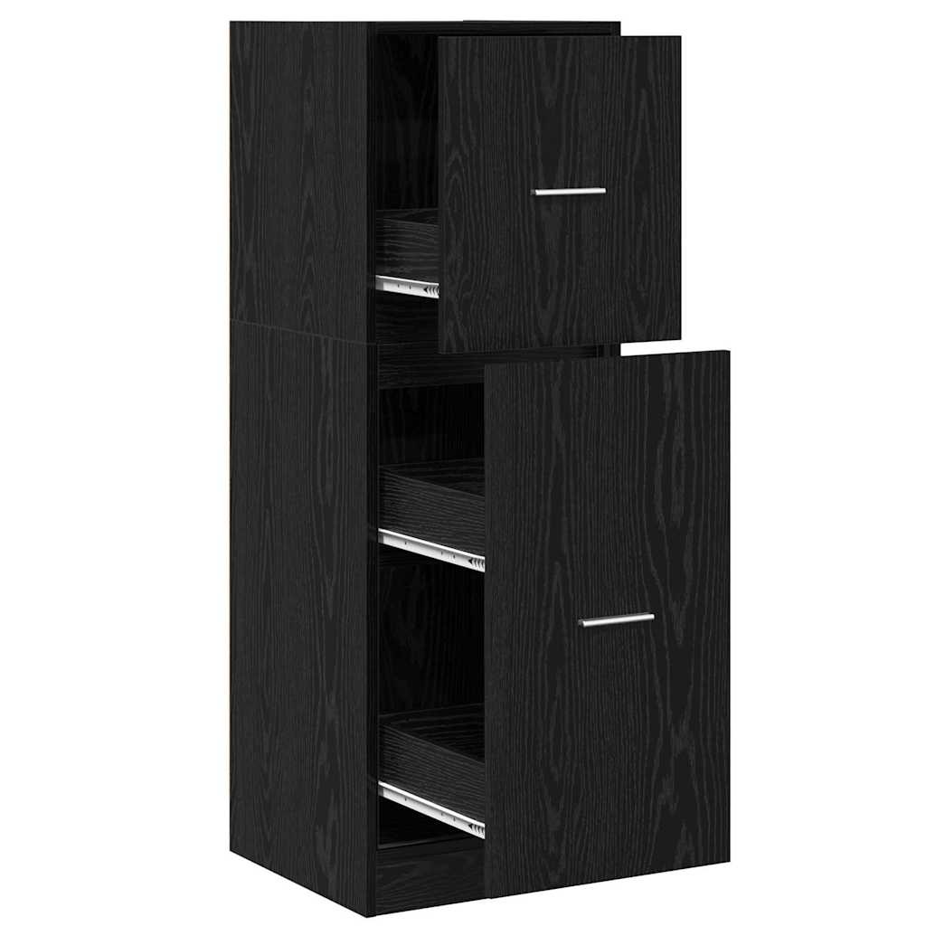 VidaXL Apothekerskast Zwart eiken 40 x 41 x 118 cm Bewerkt hout