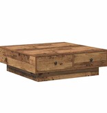 VidaXL Salontafel Oud hout 90 x 90 x 28 cm Bewerkt hout