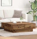 VidaXL Salontafel Oud hout 90 x 90 x 28 cm Bewerkt hout