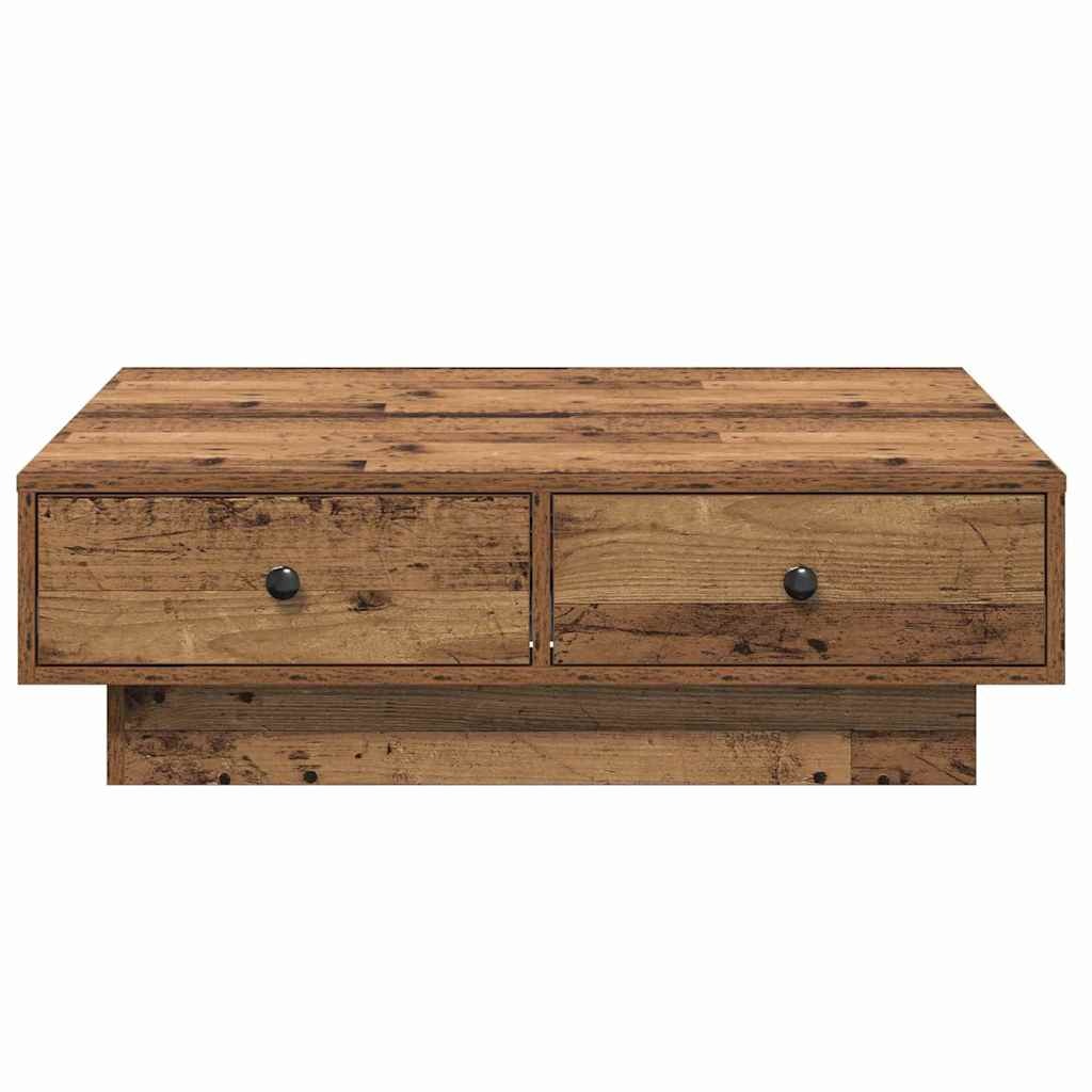 VidaXL Salontafel Oud hout 90 x 90 x 28 cm Bewerkt hout