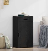 VidaXL Dressoir met lade Zwart eiken 30 x 42.5 x 93 cm Bewerkt hout