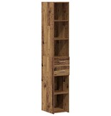 VidaXL Highboard met lade Oud hout 30 x 42.5 x 185 cm Bewerkt hout