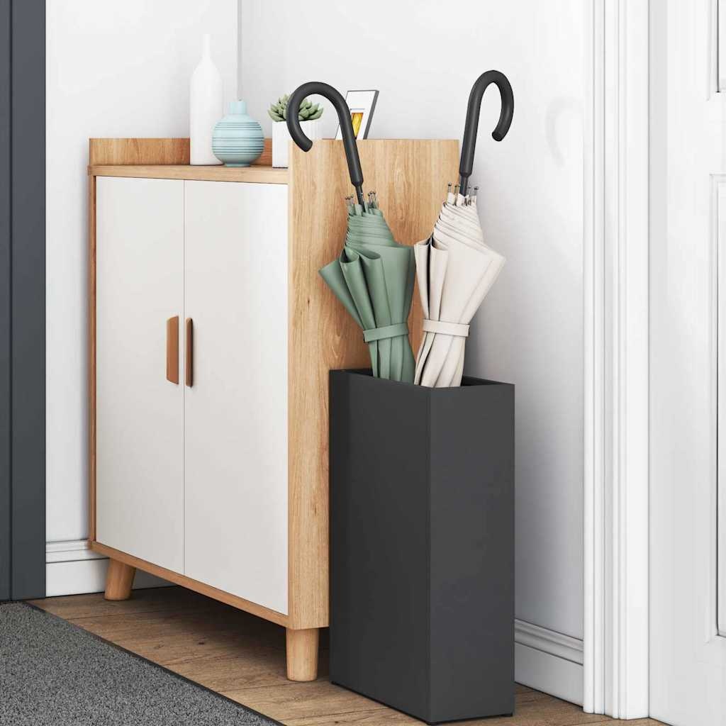 VidaXL Paraplu Standaard met opslag Zwart 28 x 12 x 41 cm Staal