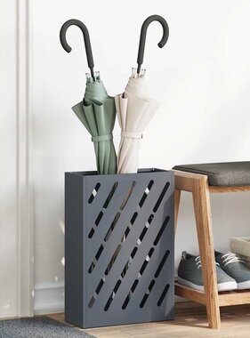 VidaXL Paraplu Standaard met opslag Antraciet 28 x 12 x 41 cm Staal