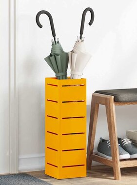 VidaXL Paraplu Standaard Mosterdgeel 15.5 x 15.5 x 49 cm Staal