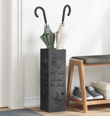 VidaXL Paraplu Standaard Zwart 15.5 x 15.5 x 49 cm Staal