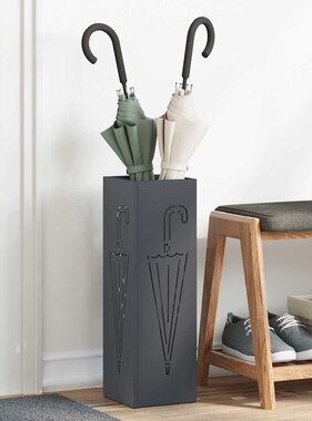 VidaXL Paraplu Standaard Antraciet 15.5 x 15.5 x 49 cm Staal