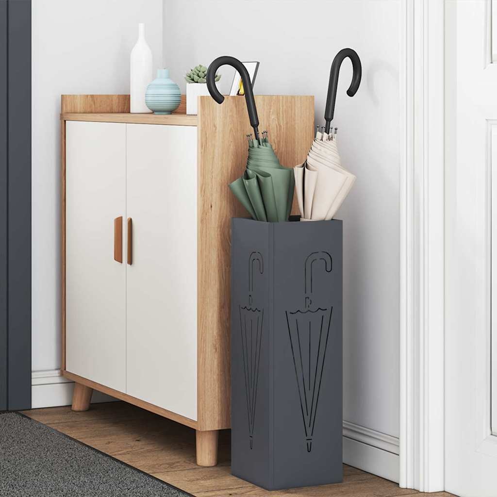 VidaXL Paraplu Standaard Antraciet 15.5 x 15.5 x 49 cm Staal