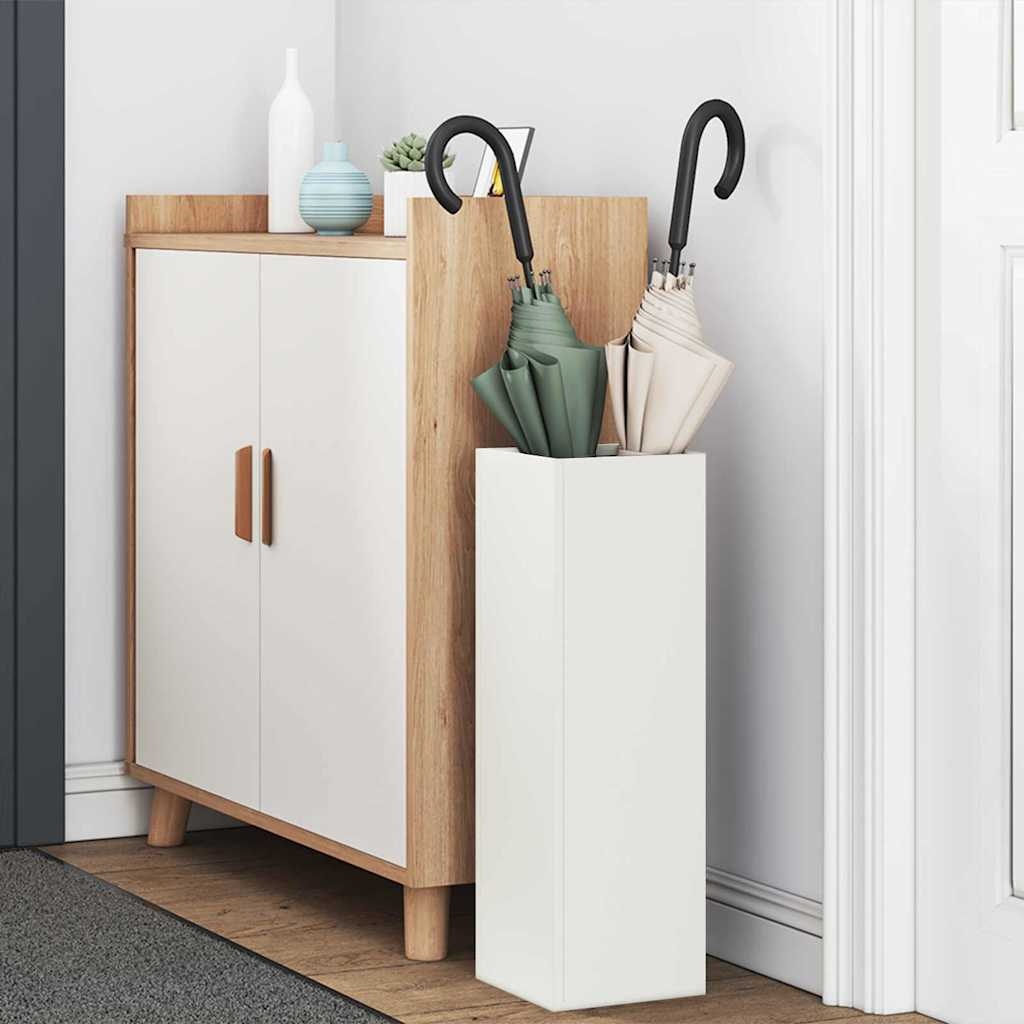 VidaXL Paraplu Standaard Wit 15.5 x 15.5 x 49 cm Metaal