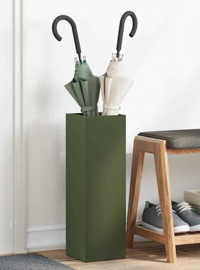 VidaXL Paraplu Standaard Olijfgroen 15.5 x 15.5 x 49 cm Staal