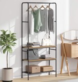 VidaXL Kledingrek met planken artisanaal eikenkleurig 77 x 30 x 171 cm