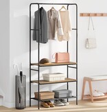 VidaXL Kledingrek met planken artisanaal eikenkleurig 77 x 30 x 171 cm