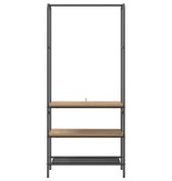 VidaXL Kledingrek met planken artisanaal eikenkleurig 77 x 30 x 171 cm
