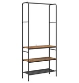 VidaXL Kledingrek met planken Oud hout 77 x 30 x 171 cm Bewerkt hout