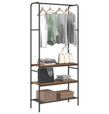 VidaXL Kledingrek met planken Oud hout 77 x 30 x 171 cm Bewerkt hout