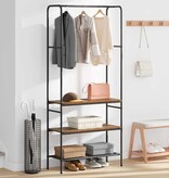 VidaXL Kledingrek met planken Oud hout 77 x 30 x 171 cm Bewerkt hout