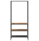 VidaXL Kledingrek met planken Oud hout 77 x 30 x 171 cm Bewerkt hout