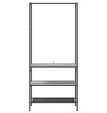 VidaXL Kledingrek met planken Grijs sonoma 77 x 30 x 171 cm