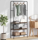 VidaXL Kledingrek met planken Gerookt eiken 77 x 30 x 171 cm