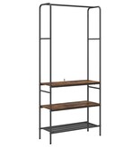 VidaXL Kledingrek met planken Gerookt eiken 77 x 30 x 171 cm