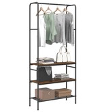 VidaXL Kledingrek met planken Gerookt eiken 77 x 30 x 171 cm