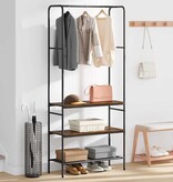 VidaXL Kledingrek met planken Gerookt eiken 77 x 30 x 171 cm