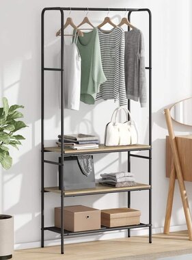 VidaXL Kledingrek met planken Sonoma eiken 77 x 30 x 171 cm