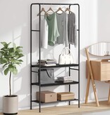 VidaXL Kledingrek met planken Zwart eiken 77 x 30 x 171 cm