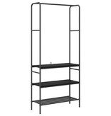 VidaXL Kledingrek met planken Zwart eiken 77 x 30 x 171 cm