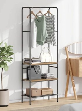 VidaXL Kledingrek met planken artisanaal eikenkleurig 60 x 30 x 171 cm