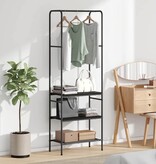 VidaXL Kledingrek met planken met plank Zwart eiken 60 x 30 x 171 cm