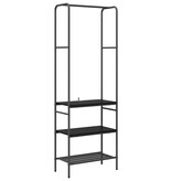 VidaXL Kledingrek met planken met plank Zwart eiken 60 x 30 x 171 cm