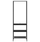 VidaXL Kledingrek met planken met plank Zwart eiken 60 x 30 x 171 cm