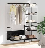 VidaXL Kledingrek met plank Zwart 120 x 44 x 160 cm Bewerkt hout