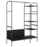 VidaXL Kledingrek met plank Zwart 120 x 44 x 160 cm Bewerkt hout