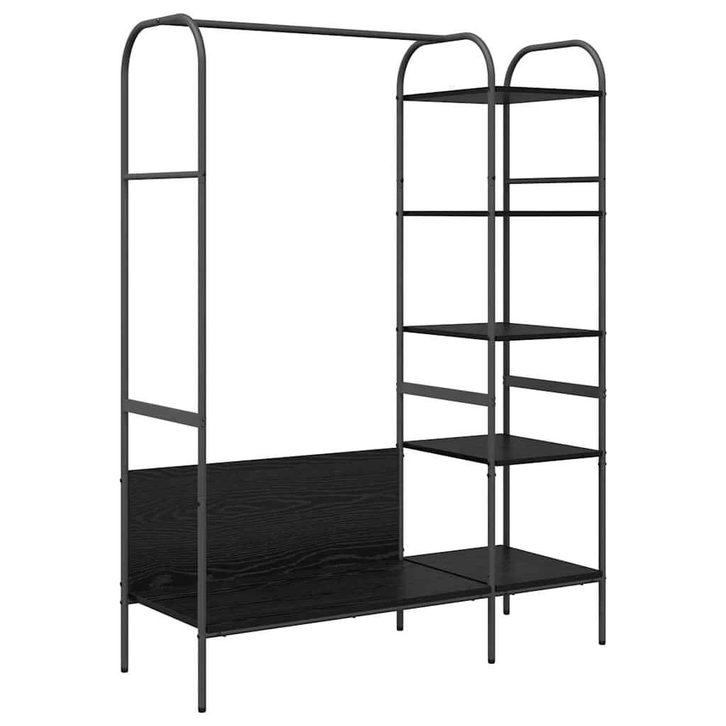 VidaXL Kledingrek met plank Zwart 120 x 44 x 160 cm Bewerkt hout