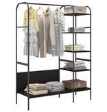 VidaXL Kledingrek met plank Zwart 120 x 44 x 160 cm Bewerkt hout